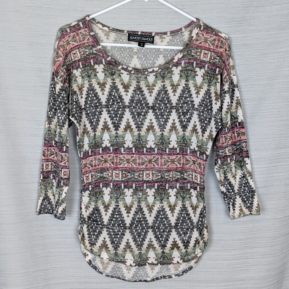 Almost Famous 3/4 Sleeve Shirt Size Women's Small